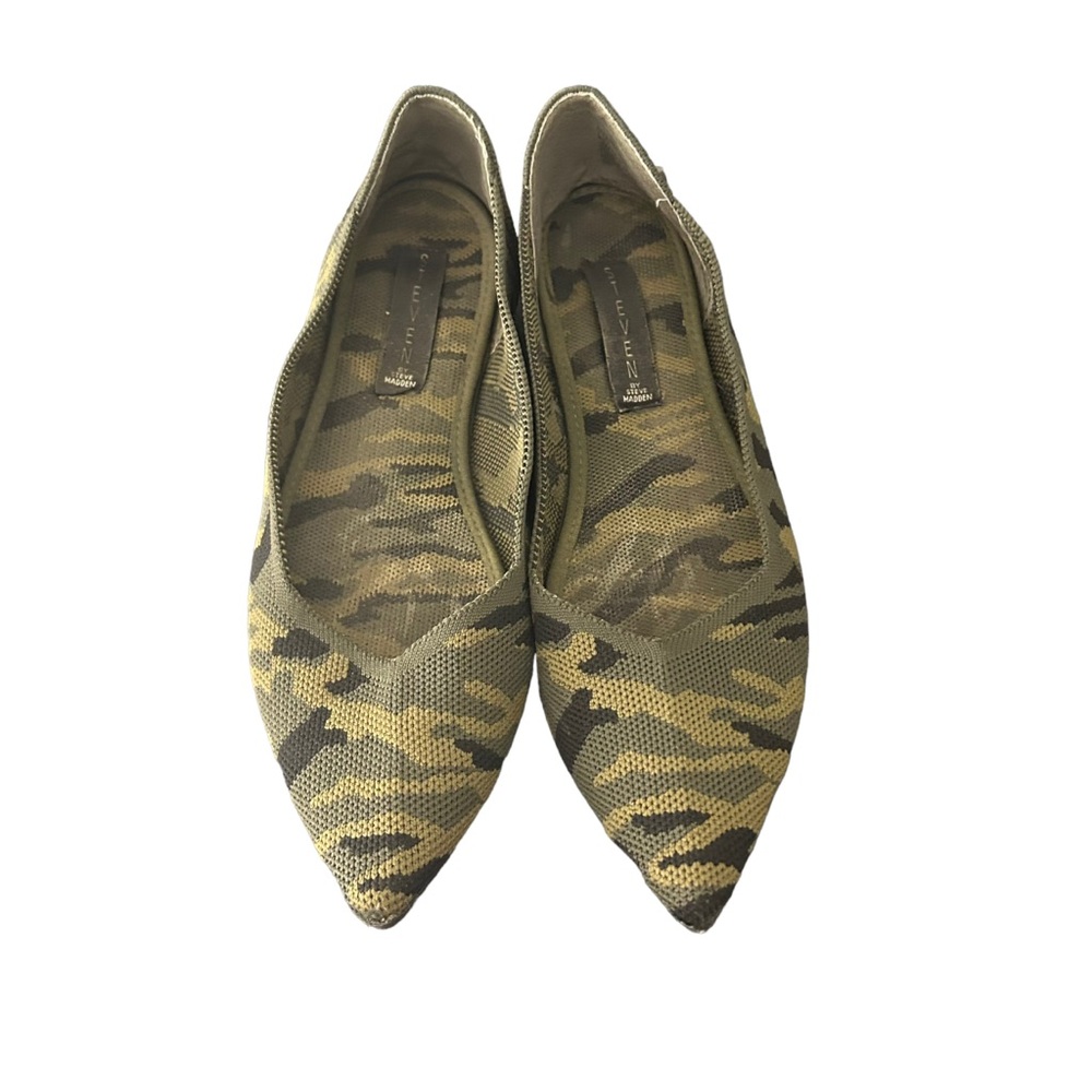 Steve Madden Women’s Pointed Toe Flats Camo Camouflage Green Shoes Size 7.5 - Picture 7 of 12